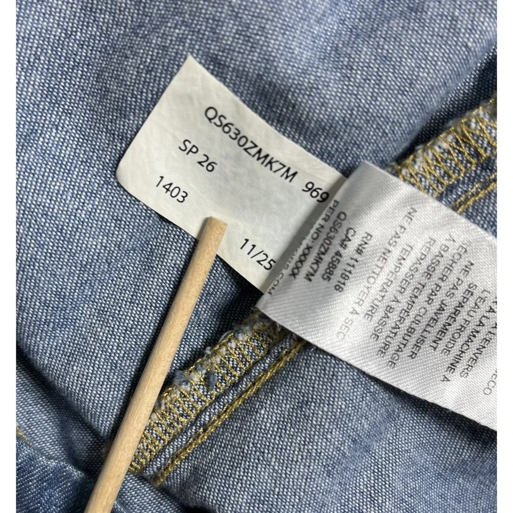 $125 NWT Michael Kors Sz M Pants Chambray Med Blue Wide Leg Pull On Rope Tie New